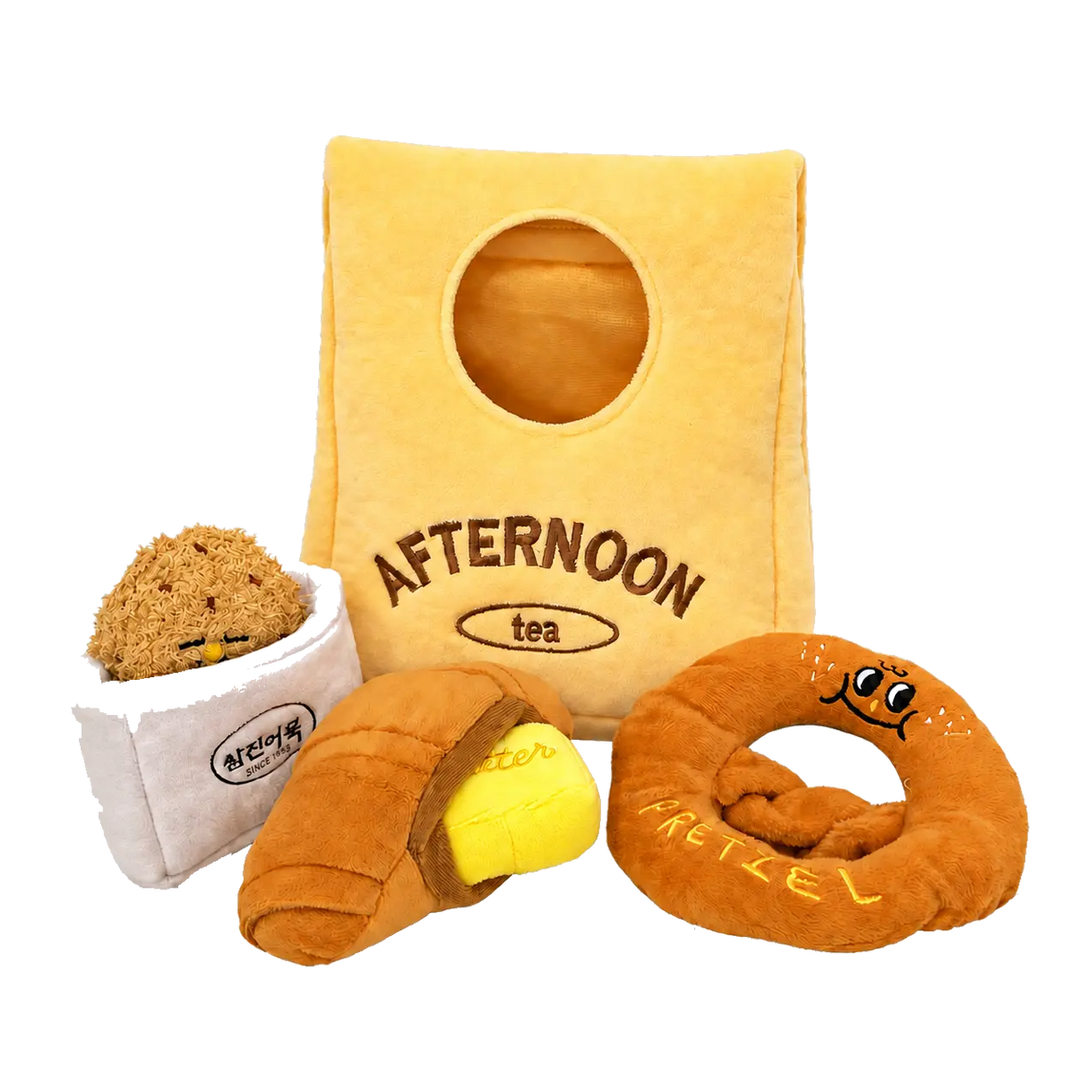 Cream Bakery Set hide-and-seek plush toy set with a clean transparent background