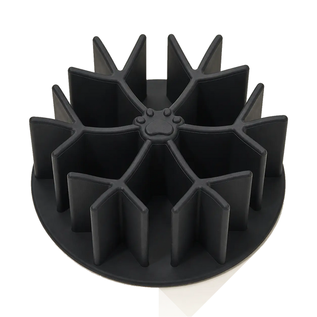 PawMaze Silicone Slow Feeder in Charcoal Gray on transparent background
