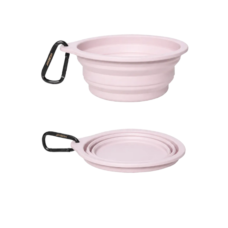 RoamBowl Collapsible Travel Bowl in Chestnut Blush, expanded and flattened on transparent background