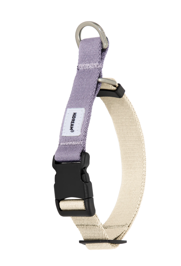 ValleyEase Martingale Dog Collar in milk white and lavender